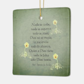 "Nada te turbe" St Teresa von Avila, Englisch/Span Keramikornament (Links)