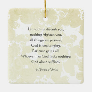 "Nada te turbe" St Teresa von Avila, Englisch/Span Keramikornament