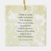 "Nada te turbe" St Teresa von Avila, Englisch/Span Keramikornament (Vorderseite)