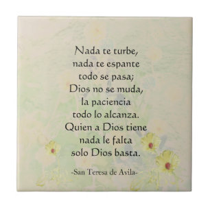 "Nada te turbe" St. Teresa von Avila Gebet Fliese