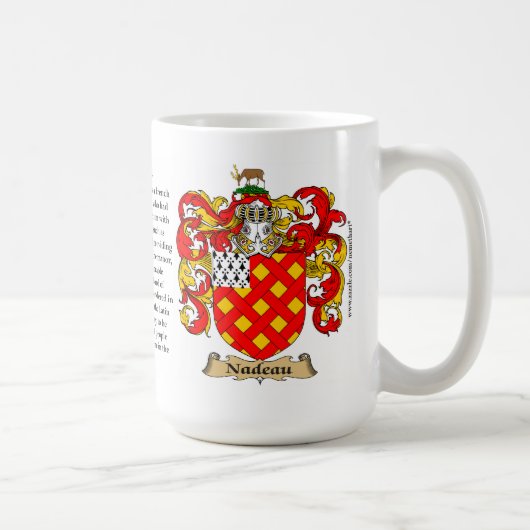 Nadeau, der Ursprung, die Bedeutung und das Wappen Kaffeetasse (Rechts)
