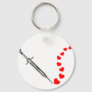 Nadel-Herzen (Schwarzes) Schlüsselanhänger