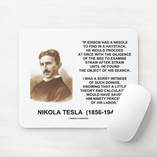 Nadel-Heuschober-Theorie-Zitat Nikola Teslas Mousepad (Mit Mouse)