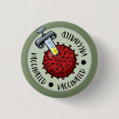 Nadel mit Covid-Virus| geimpft Button (Vorderseite)