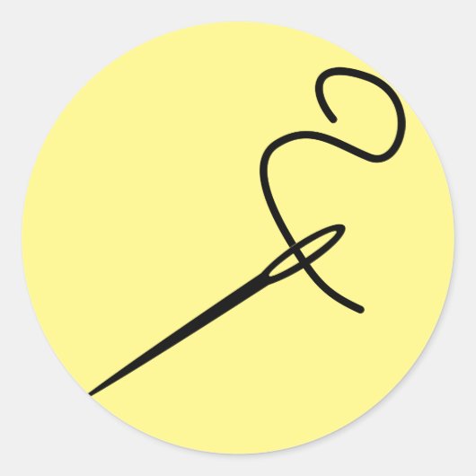 Nadel-Nähgarn-Reparaturstelle Runder Aufkleber (Vorderseite)