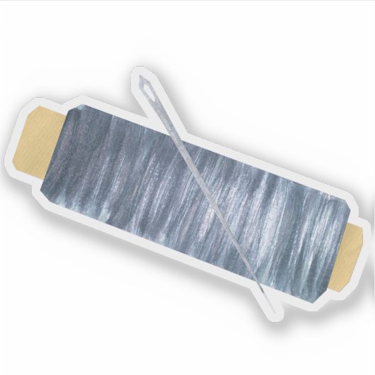 Nadel und Faden Aufkleber (Vorderseite)