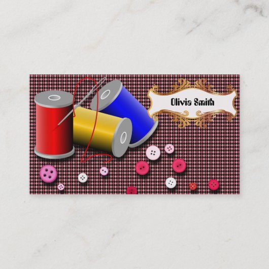 Nadel und Faden Visitenkarte (Vorderseite)