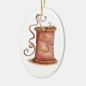 Nadel- und Fadenverzierung Keramikornament (Links)