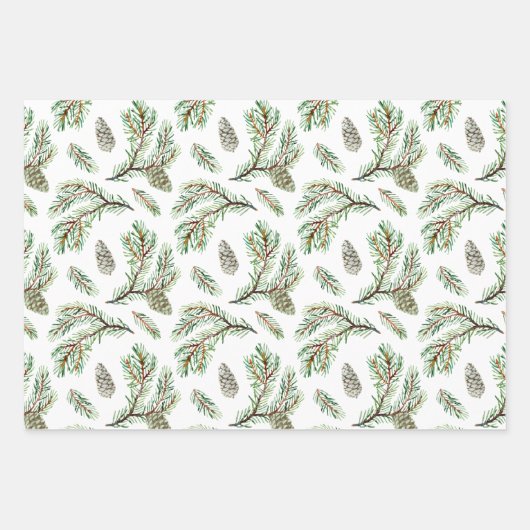 Nadelbäume, Kiefern und Kiefern Geschenkpapier Set (Vorderseite 2)