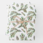 Nadelbäume, Kiefern und Kiefern Geschenkpapier Set (Beispiel)