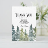 Nadelbäume, Kiefernbäume, Evergreen Dankeskarte (Stehend Vorderseite)