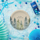 Nadelbäume, Kiefernbäume, Evergreen Pappteller (Party)