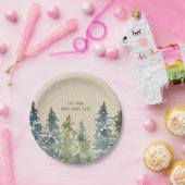 Nadelbäume, Kiefernbäume, Evergreen Pappteller (Party)