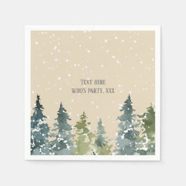 Nadelbäume, Kiefernbäume, Evergreen Serviette