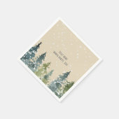 Nadelbäume, Kiefernbäume, Evergreen Serviette (Ecke)