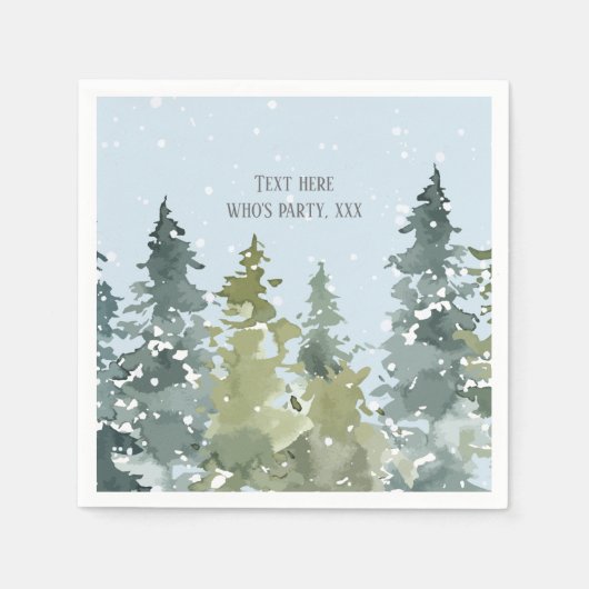 Nadelbäume, Kiefernbäume, Evergreen Serviette (Vorderseite)