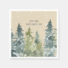 Nadelbäume, Kiefernbäume, Evergreen Serviette