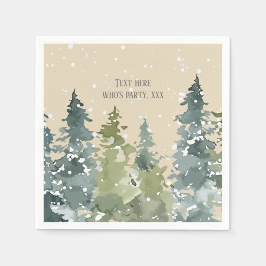 Nadelbäume, Kiefernbäume, Evergreen Serviette (Vorderseite)