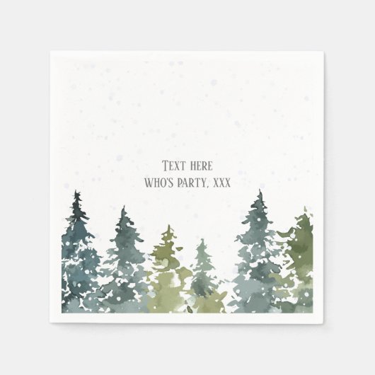 Nadelbäume, Kiefernbäume, Evergreen Serviette (Vorderseite)