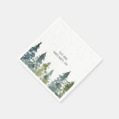 Nadelbäume, Kiefernbäume, Evergreen Serviette (Ecke)