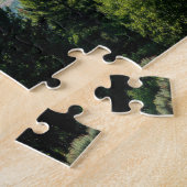 Nadelbäume mit Bergkulisse Puzzle (Seite)