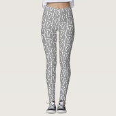 Nadelbäume Weiß + Grau Leggings (Vorderseite)