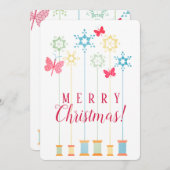 Nadelgewinde Schmetterlinge Kunsthandwerk Weihnach Feiertagskarte (Vorne/Hinten)