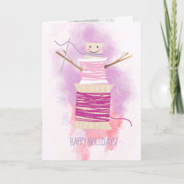 Nadelgewinde Schneemaschinen Nähhandwerk Weihnacht Feiertagskarte