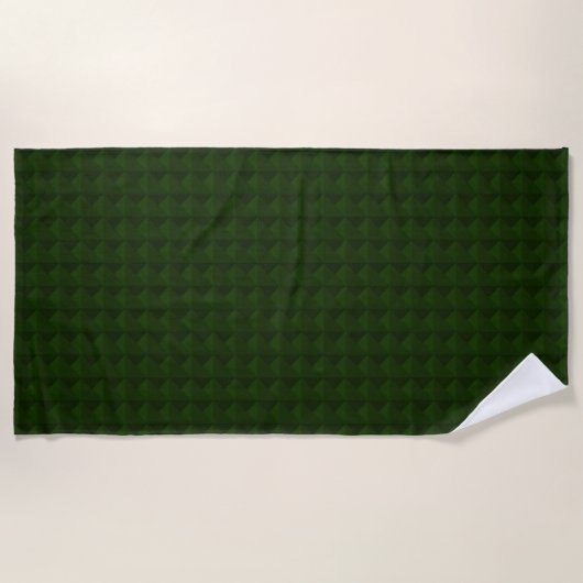 Nadelgrün, fest, geometrisch. strandtuch (Vorderseite)