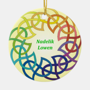 Nadelik Lowen - kornische Weihnachtsverzierung Keramikornament