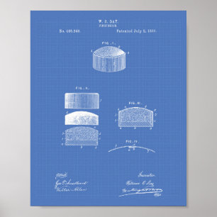 Nadelkissen 1889 Patent Kunst Blaupause Poster