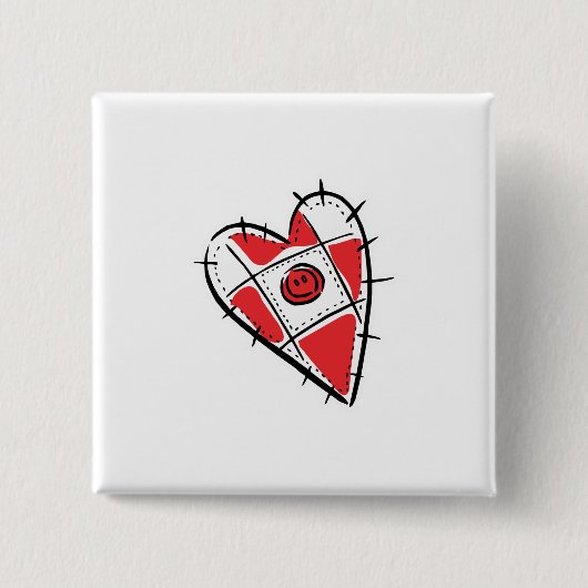 Nadelkissenherz Button (Vorderseite)