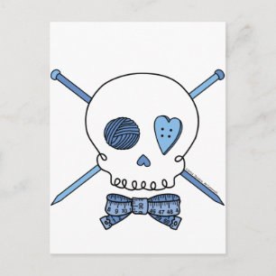 Nadeln für die Haut und das Knittern (blau) Postkarte