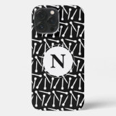 Nadeln Handarbeit Monogramm Dunkles iPhone Case Hülle (Rückseite)
