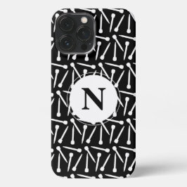 Nadeln Handarbeit Monogramm Dunkles iPhone Case 13 Pro Max Hülle