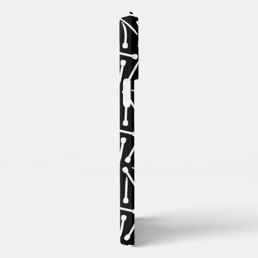 Nadeln Handarbeit Monogramm Dunkles iPhone Case Hülle (Rechte Seite)