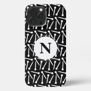 Nadeln Handarbeit Monogramm Dunkles iPhone Case iPhone 13 Pro Max Hülle