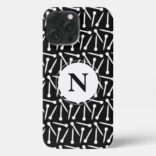 Nadeln Handarbeit Monogramm Dunkles iPhone Case iPhone Hülle (Rückseite)