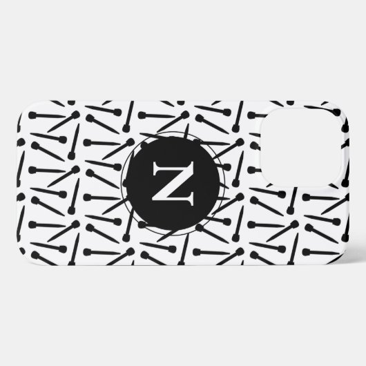 Nadeln Handschuhe Monogramm iPhone Case Hülle (Rückseite (Horizontal))