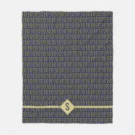 Nadeln Handwerkskunst Erste Gold + Marine Fleecedecke