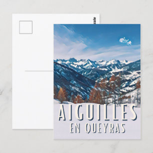 Nadeln in Queyras Station Postkarte