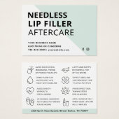 Nadeln Lippen Filler Esthetician Aftercare Card (Vorne & Hinten)