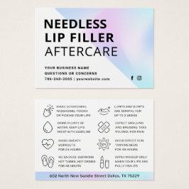 Nadeln Lippen Filler Hyaluronische Aftercare-Karte