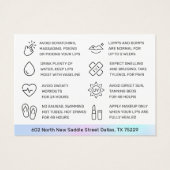 Nadeln Lippen Filler Hyaluronische Aftercare-Karte (Rückseite)