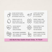 Nadeln Lips Filler Aftercare Instruktionskarte (Rückseite)