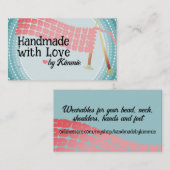 Nadeln mit Nadeln, Schal pink graue Visitenkarten. Visitenkarte (Vorne/Hinten)