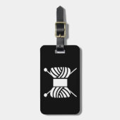 Nadeln und Garnelen Skein Handwerk {Dark} Gepäckanhänger (Vorderseite vertikal)