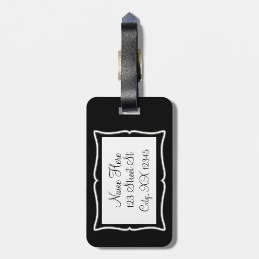 Nadeln und Garnelen Skein Handwerk {Dark} Gepäckanhänger (Rückseite vertikal)