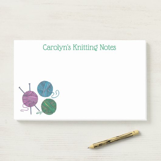 Nadeln und Glockenbällchen, personalisiert Post-it Klebezettel (Auf Schreibtisch)