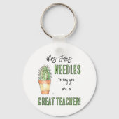 Nadeln zu sagen Kaktus Danke Lehrer Geschenk Schlüsselanhänger (Rückseite)